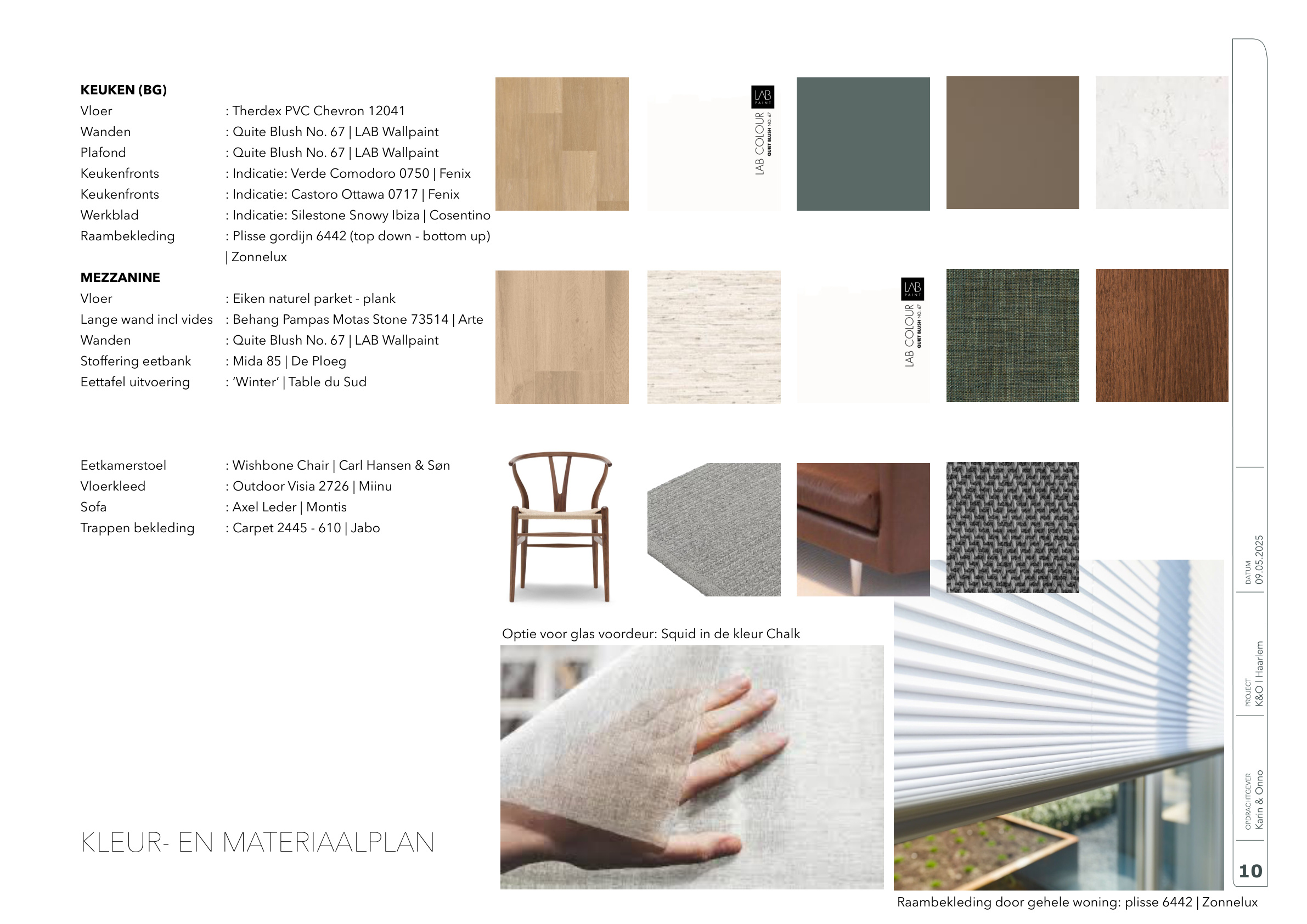 Kleur- en materiaalplan woonhuis Nieuwbouw Haarlem II
